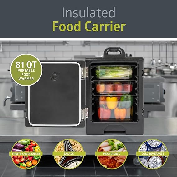 Fuerza 81qt Front Loading Insulated Food Pan Carrier - SchoolOutlet