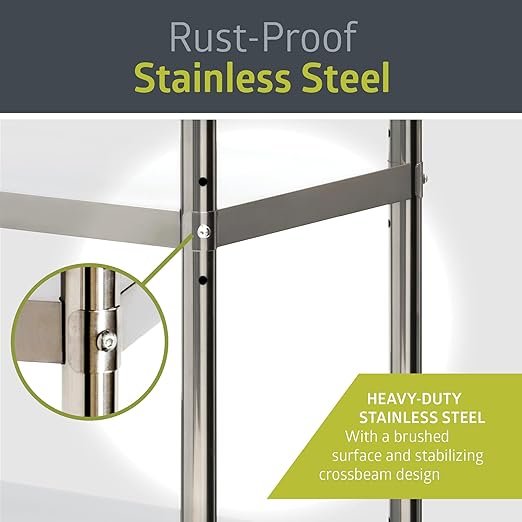 Fuerza NSF - Certified 4 - Tier Commercial Grade Stainless Steel Storage Shelf - SchoolOutlet