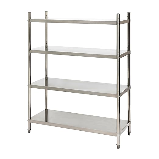 Fuerza NSF - Certified 4 - Tier Commercial Grade Stainless Steel Storage Shelf - SchoolOutlet
