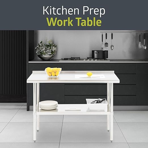 Fuerza NSF Certified Stainless Steel Kitchen Prep and Work Table 48" x 24" - SchoolOutlet