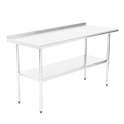 Fuerza NSF Certified Stainless Steel Kitchen Prep and Work Table 60" x 24"