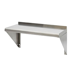 Fuerza NSF-Certified Stainless Steel Wall Mount Storage Shelf with 1" Backsplash