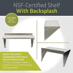 Fuerza NSF - Certified Stainless Steel Wall Mount Storage Shelf with 1