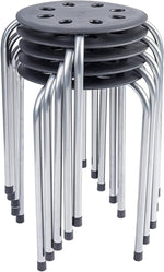 Fuerza Multipurpose Stool Chairs 16 Gauge Steel Stackable Classroom Seating (Pack of 5) - SchoolOutlet