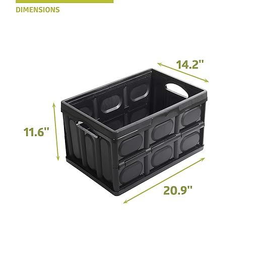Fuerza Collapsible Storage Bins Stackable Containers for School, Work, Home Organization (Pack of 3) - SchoolOutlet