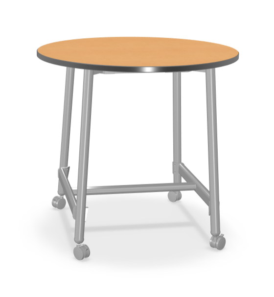 Mooreco Akt Table – 48" Round, Laminate Top, Fixed Height Available in 29"H, 36"H, or 42"H