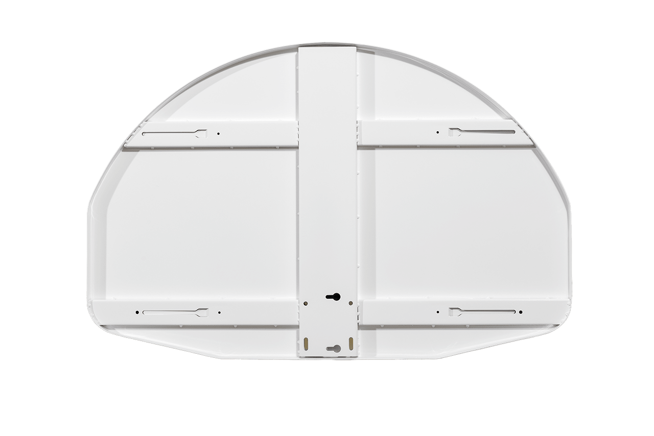 Gared Performance Sports Systems Durable Fan - Shape Steel Basketball Backboard White Powdercoat (GPS - 1245) - SchoolOutlet