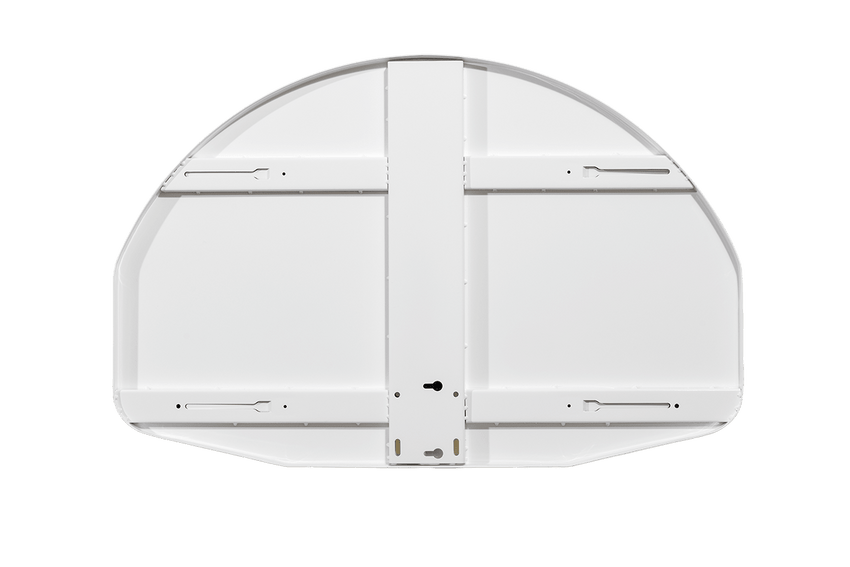 Gared Performance Sports Systems Durable Fan - Shape Steel Basketball Backboard White Powdercoat (GPS - 1245) - SchoolOutlet