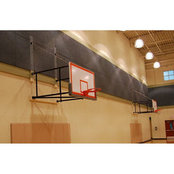 Gared Performance Sports Systems Side-Fold Wall Mount Basketball Backstop 6'-9' Extension Rectangular Board (GPS-2500-6094)