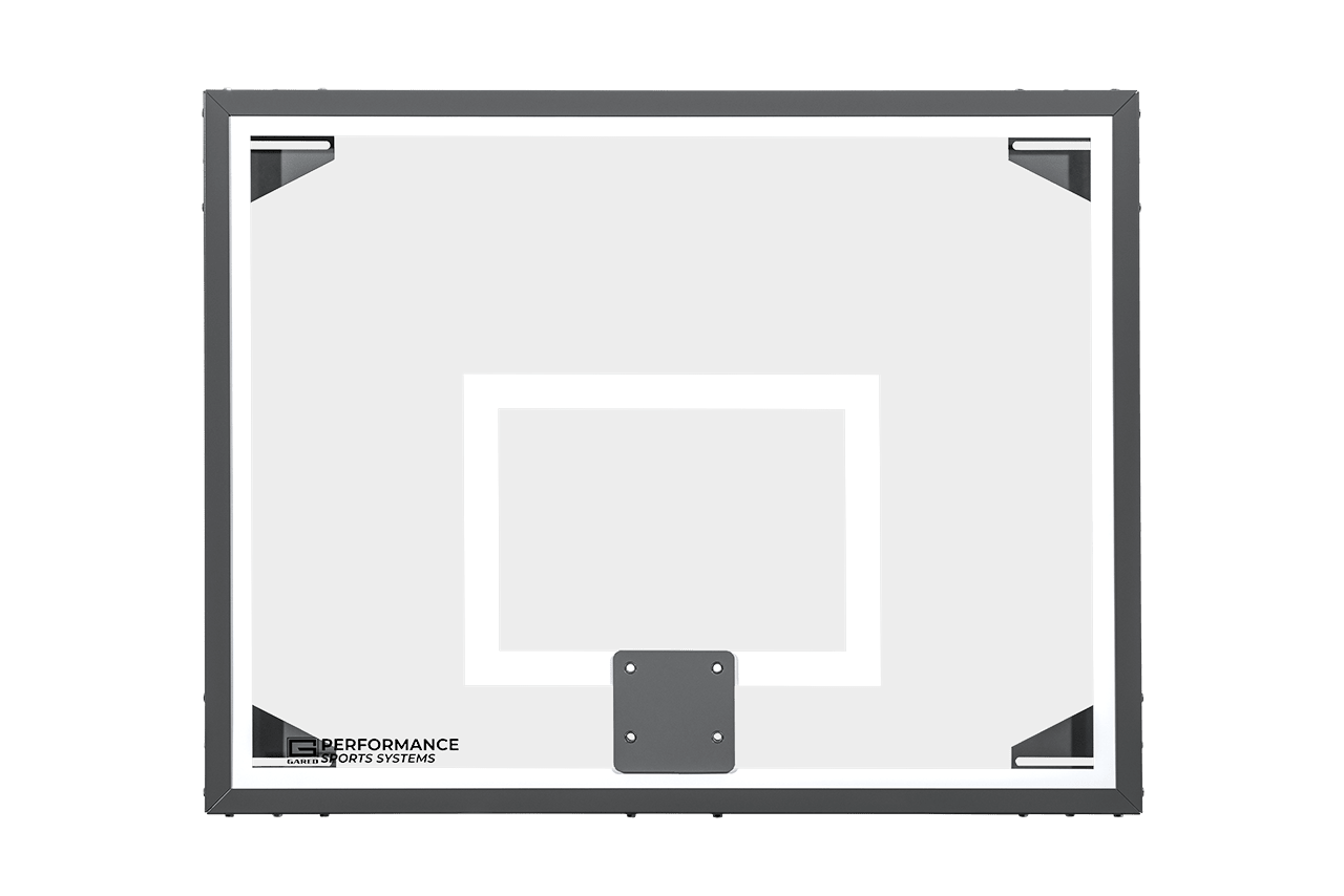 Gared Performance Sports Systems Side Court Recreational Glass Basketball Backboard 42 x 54" with Corner Mount Brackets (GPS - 3050) - SchoolOutlet