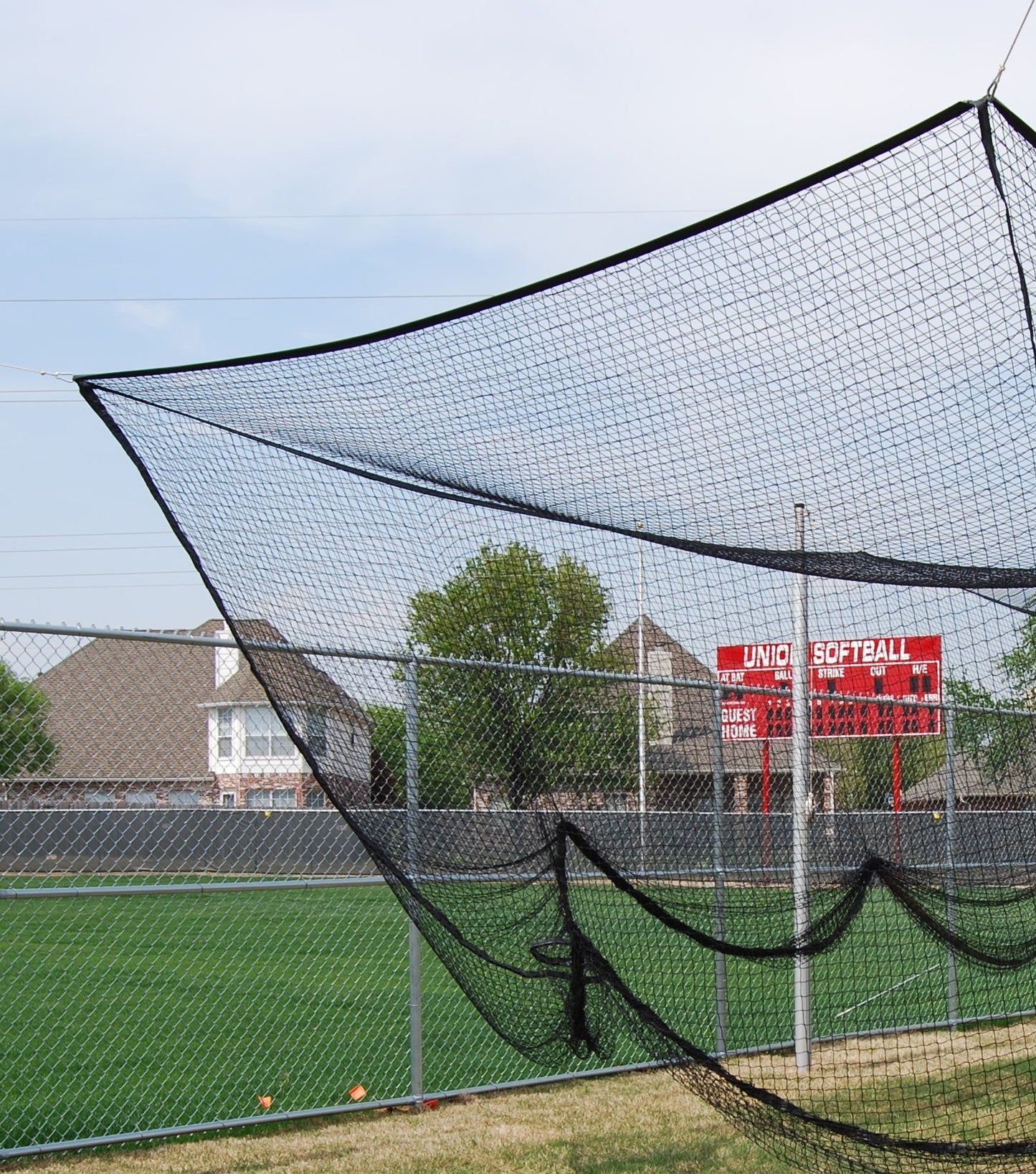 Gared Performance Sports Systems Outdoor Multi - Sport Cage Net, 3/4" Square Mesh, 12'W x 12'H x 55'L (GPS - 4086) - SchoolOutlet