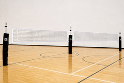 Gared Performance Sports Systems OMNILITE 3" O.D. Collegiate Two-Court Multi-Sport Volleyball System with Floor Sleeves (GPS-5002)