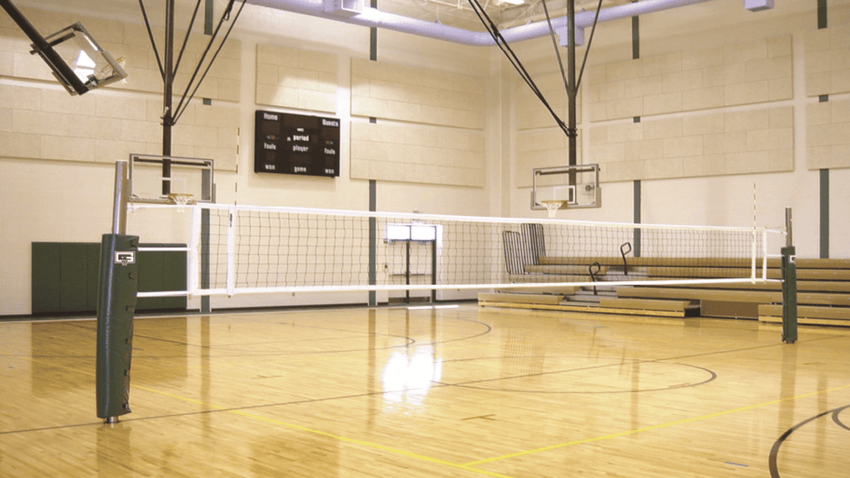 Gared Performance Sports Systems OMNILITE 3" O.D. Collegiate One - Court Multi - Sport Volleyball System, Less Floor Sleeves (GPS - 5005) - SchoolOutlet