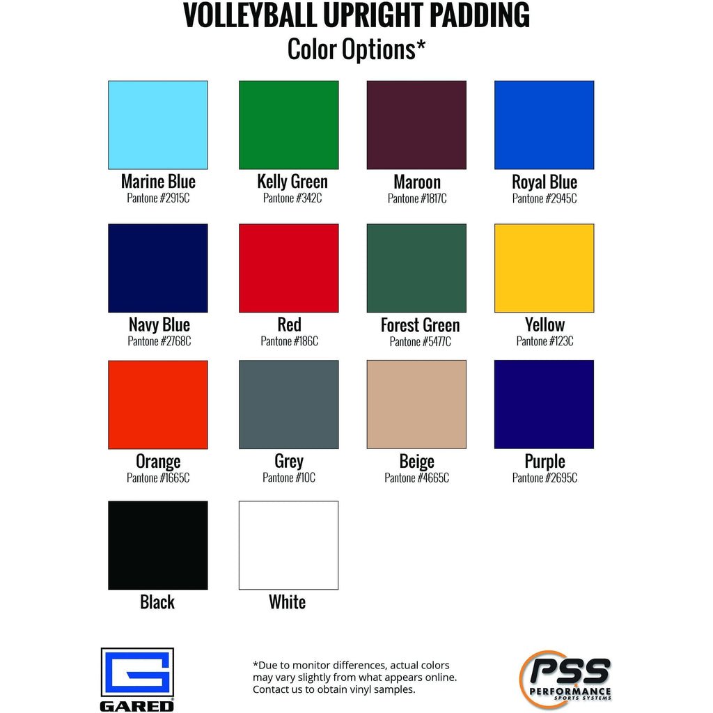Gared Performance Sports Systems Volleyball Center Upright Safety Pad, 6' Vinyl - Covered Post Padding (GPS - 6020) - SchoolOutlet