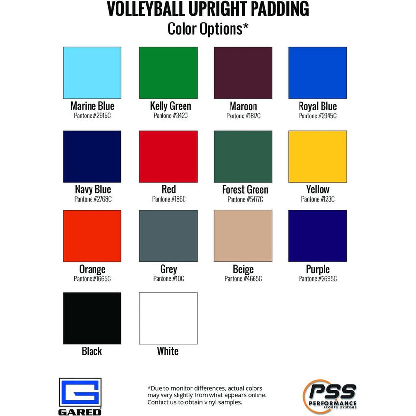 Gared Performance Sports Systems Volleyball Center Upright Safety Pad, 6' Vinyl - Covered Post Padding (GPS - 6020) - SchoolOutlet