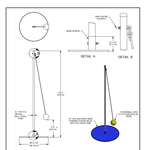 Gared Portable Tetherball System, Rolling Base with 12' Steel Post & Ball (GPS - 6811) - SchoolOutlet