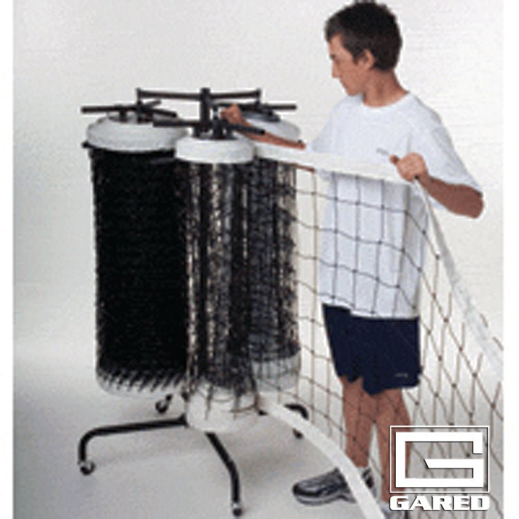 Gared Performance Sports Systems Triple Net Storage Rack, Freestanding Trolley with Casters (GPS - 9933) - SchoolOutlet