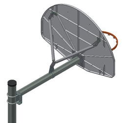 Gared Performance Sports Systems Economy Adjustable Straight Basketball Post 3.5" O.D. with 3 Ft Extension Arm and V-Brace (GPS-AAB35)