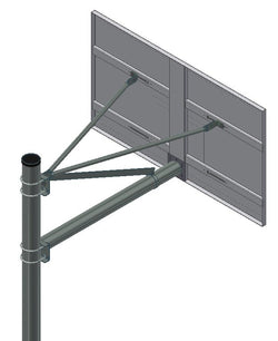 Gared Performance Sports Systems Heavy Duty Adjustable Straight Basketball Post 5-9/16" O.D. with 5 Ft Extension Arm and V-Brace (GPS-AABS60)