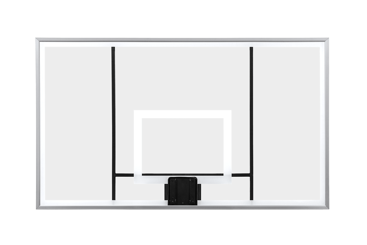Gared Performance Sports Systems Outdoor Recreational Full Size Glass Basketball Backboard 42 x 72" with Steel Frame (GPS - BB72G50) - SchoolOutlet