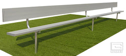 Gared Spectator Inground Bench with Back, 15' Aluminum with Steel Frame (GPS-BE15IGWB)