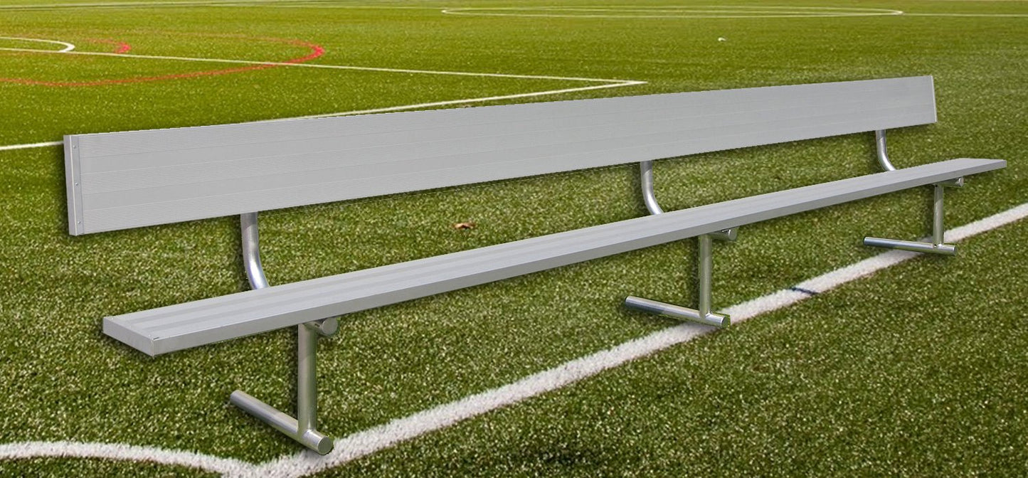 Gared Spectator Portable Bench with Back, 15' Aluminum with Steel Frame (GPS - BE15PTWB) - SchoolOutlet