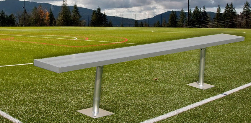 Gared Spectator Surface Mount Bench, 15' Aluminum with Steel Frame (GPS - BE15SM) - SchoolOutlet