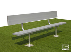 Gared Spectator Surface Mount Bench with Back, 15' Aluminum with Steel Frame (GSP-BE15SMWB)