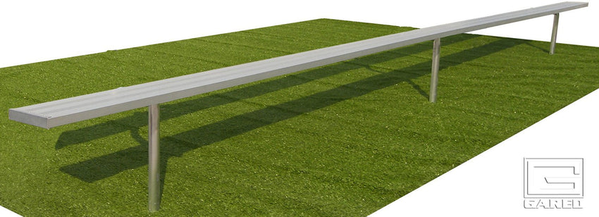 Gared Spectator Inground Bench, 21' Aluminum with Steel Frame (GPS - BE21IG) - SchoolOutlet