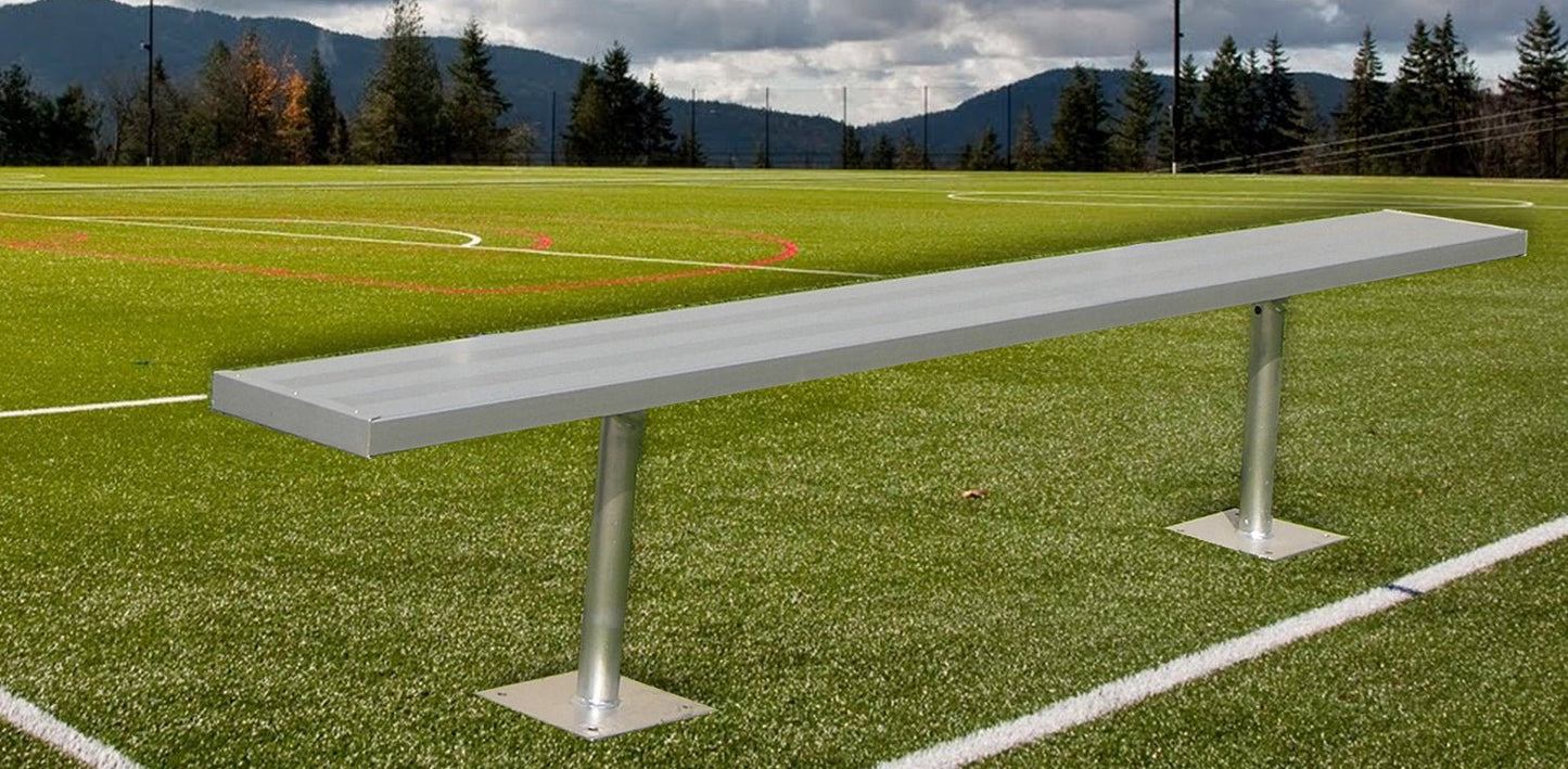 Gared Spectator Surface Mount Bench, 27' Aluminum with Steel Frame (GPS - BE27SM) - SchoolOutlet