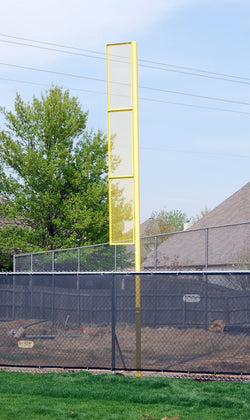 Gared 12' Inground Foul Pole, Yellow Steel with Mesh Wing Panel (GPS-BSPOLE-12P)