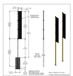Gared 20' Inground Foul Pole, Yellow Steel with Extended Mesh Wing Panel (GPS - BSPOLE - 20P) - SchoolOutlet