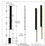 Gared 30' Inground Foul Pole, Yellow Steel with Extended Mesh Wing Panel (GPS - BSPOLE - 30P) - SchoolOutlet