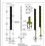 Gared 30' Surface - Mount Foul Pole, Yellow Steel with Extended Mesh Wing Panel (GPS - BSPOLE - 30SM) - SchoolOutlet