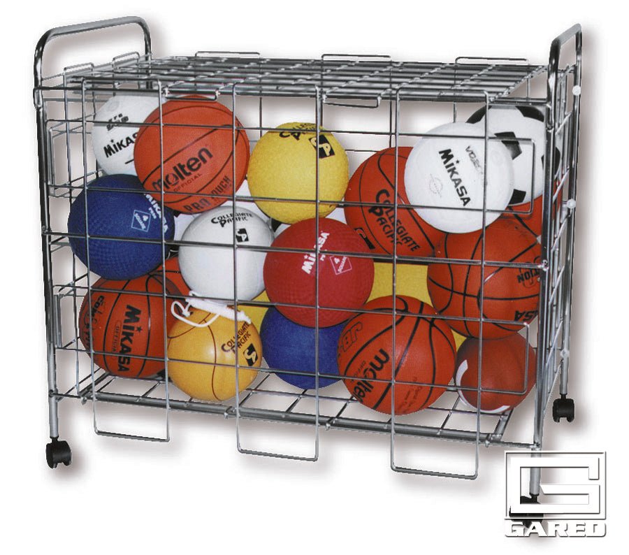 Gared Performance Sports Systems All Sport Deluxe Ball Storage Cage with Lockable Lid & Casters (GPS - DBC) - SchoolOutlet