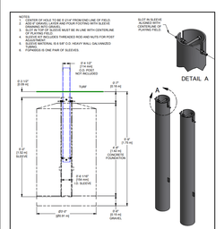 Gared 4-1/2" Football Goalpost Ground Sleeve, 4' Inground Steel Sleeve (GPS-FGP400GS)