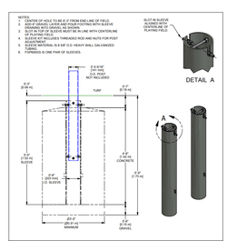 Gared 5-9/16" Football Goalpost Ground Sleeve, 4' Inground Steel Sleeve (GPS-FGP600GS)