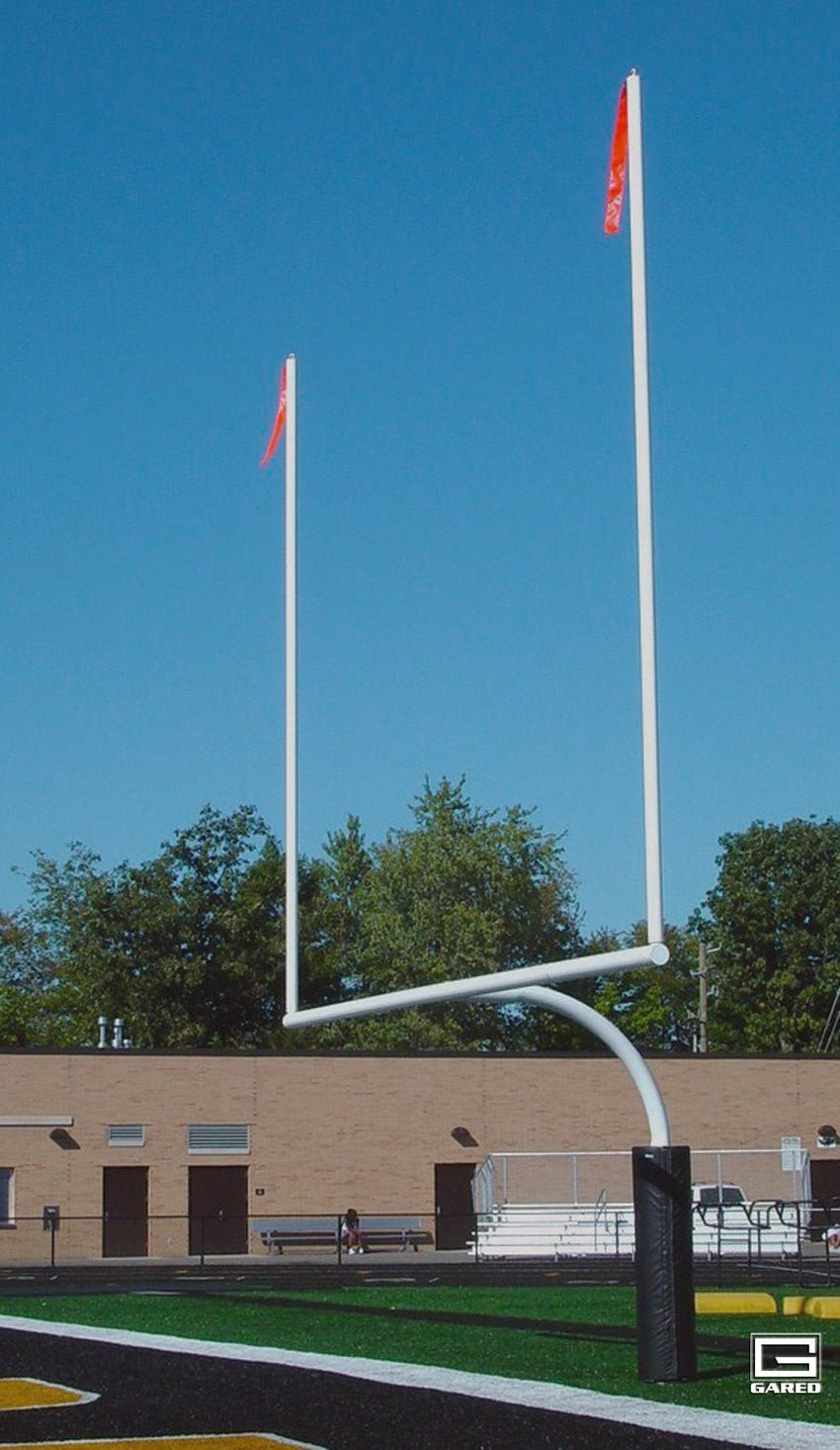 Gared High School Football Goalpost, 5 - 9/16" O.D. White Permanent/Sleeve Mount (GPS - FGP601SW) - SchoolOutlet