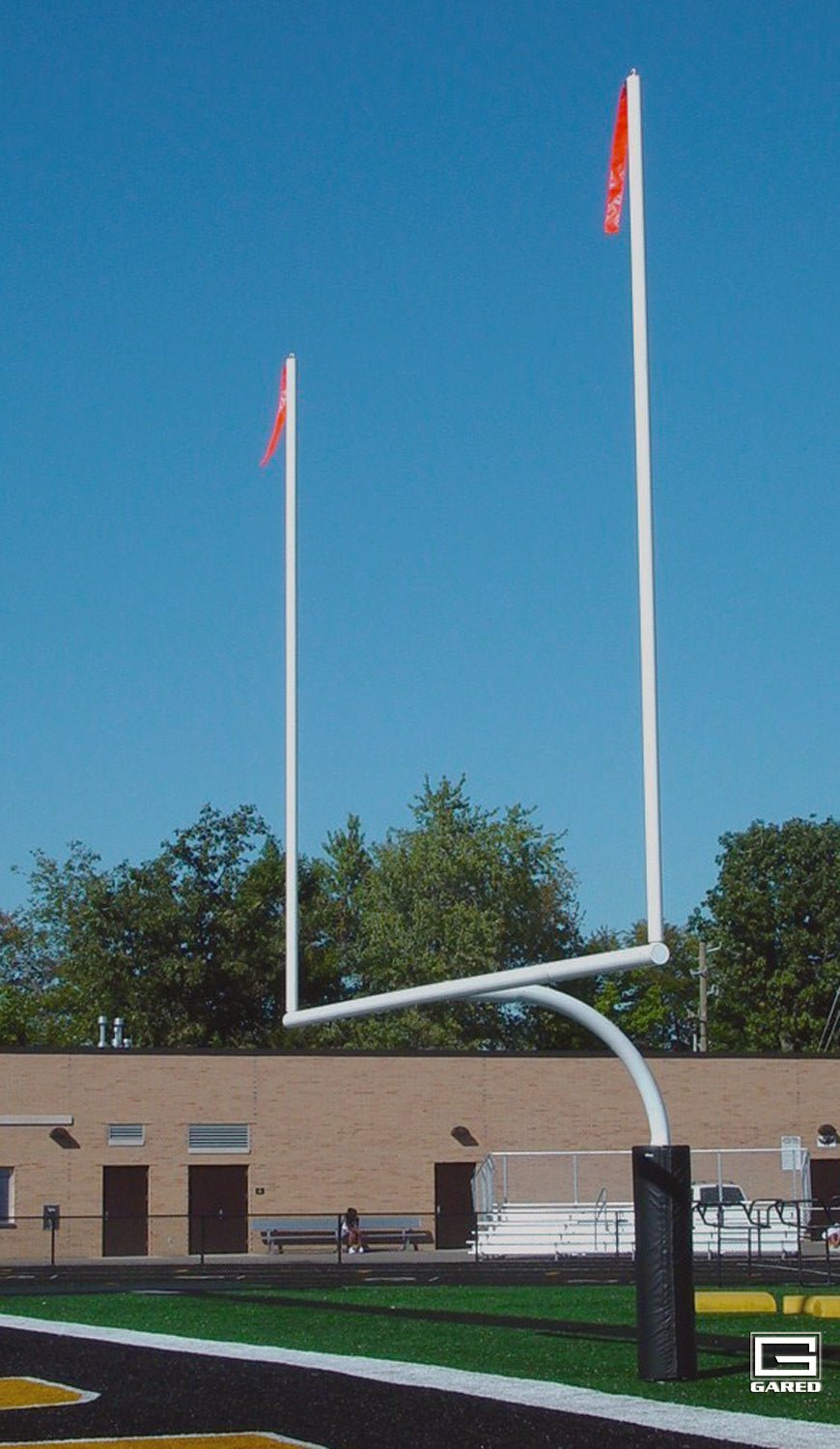 Gared College Football Goalpost, 5 - 9/16" O.D. White Surface Mount (GPS - FGP602PW) - SchoolOutlet