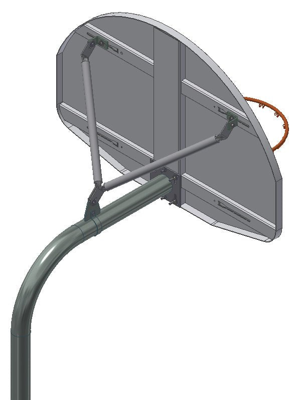 Gared Performance Sports Systems Heavy Duty Gooseneck Basketball Post 5 - 9/16" O.D. with 6 Ft Extension Arm and V - Brace (GPS - GN60) - SchoolOutlet