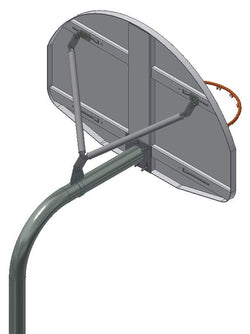 Gared Performance Sports Systems Heavy Duty Gooseneck Basketball Post 5-9/16" O.D. with 6 Ft Extension Arm and V-Brace (GPS-GN60)