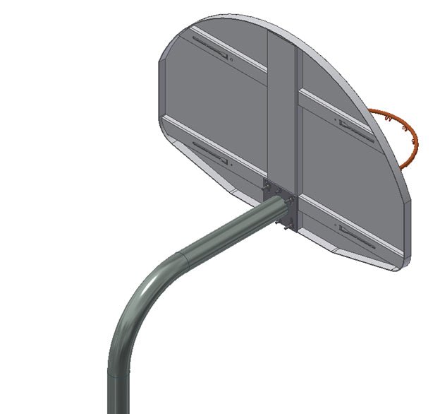 Gared Performance Sports Systems Economy Playground Gooseneck Basketball Post 3.5" O.D. with 3 Ft Extension Arm (GPS - GNA35) - SchoolOutlet