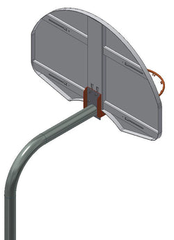 Gared Performance Sports Systems Economy Rear-Mount Gooseneck Basketball Post 3.5" O.D. with 3 Ft Extension Arm (GPS-GNA35R)