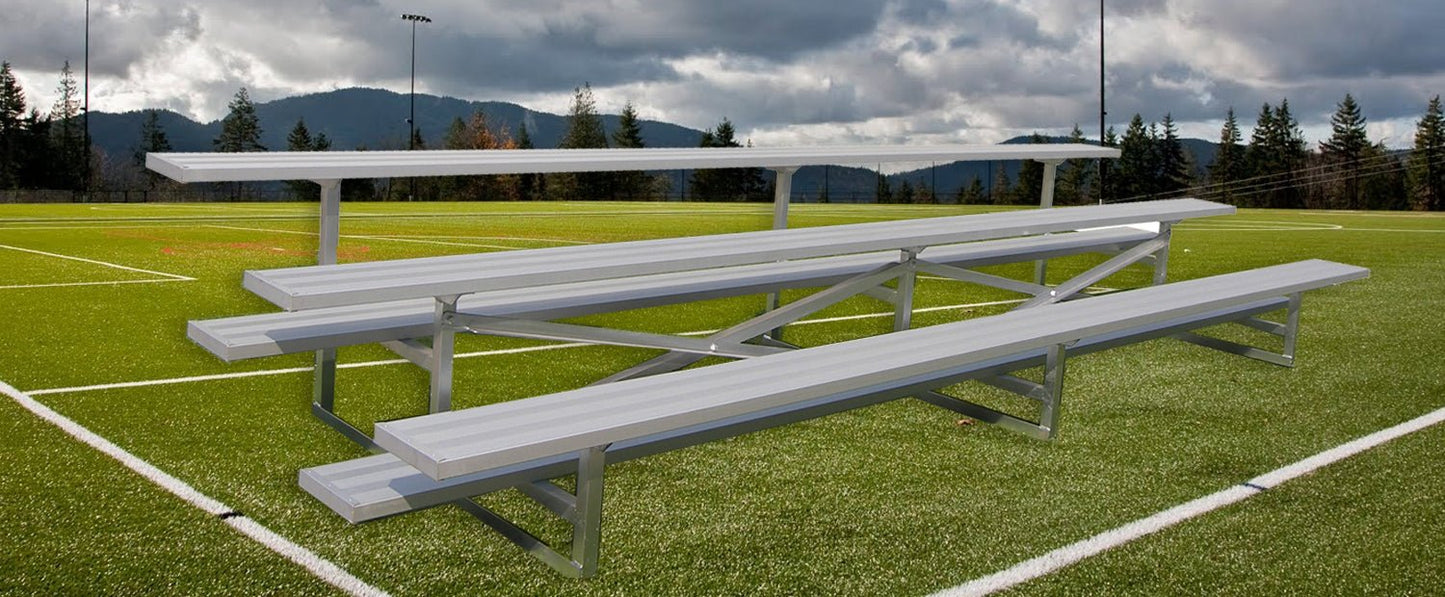 Gared Spectator Stationary Bleacher, 3 - Row, 15' Aluminum Seating for 30 Fans (GPS - GSNB0315) - SchoolOutlet
