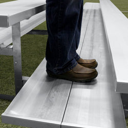 Gared Spectator Stationary Low Rise Bleacher, 3-Row, 21' Aluminum with Double Foot Plank Seating for 42 Fans (GPS-GSP-GSNB0321DFLR)