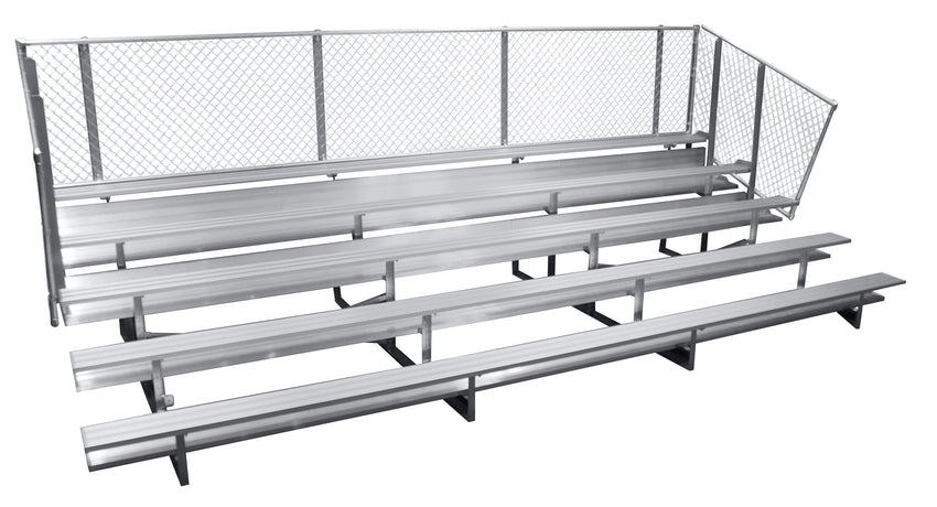 Gared Spectator Stationary Bleacher, 5 - Row, 27' Aluminum with Guardrail Seating for 90 Fans (GSP - GSNB0527) - SchoolOutlet