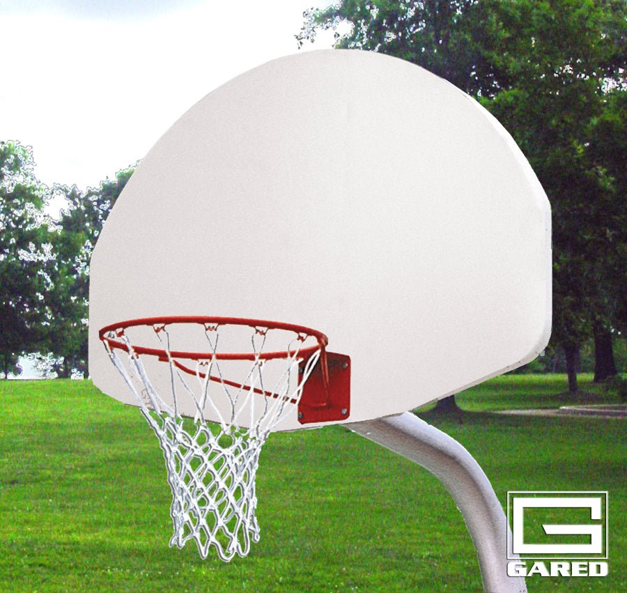 Gared Performance Sports Systems Economy Gooseneck Basketball System 3.5" O.D. with Aluminum Backboard and Fixed Rim (GPS - PK3510) - SchoolOutlet