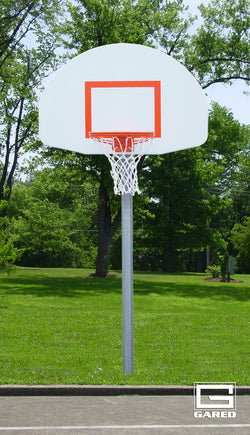 Gared Performance Sports Systems Economy Adjustable Straight Basketball System 3.5" O.D. with Aluminum Backboard and Fixed Rim (GPS-PK3511)