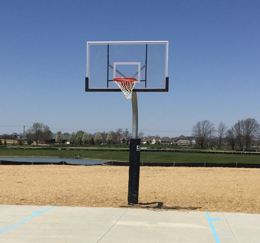Gared Performance Sports Systems Economy Gooseneck Basketball System 3.5" O.D. with Acrylic Backboard and Double Breakaway Rim (GPS - PK3530) - SchoolOutlet
