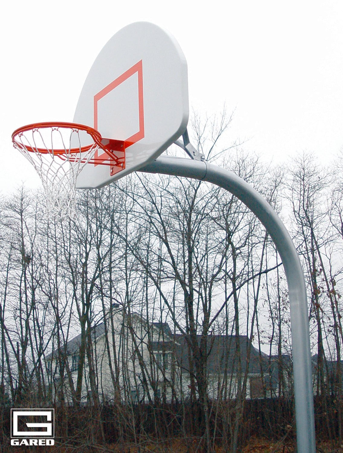Gared Performance Sports Systems Standard Duty Gooseneck Basketball System 4 - 1/2" O.D. with Steel Backboard and Double Rim (GPS - PK4540) - SchoolOutlet